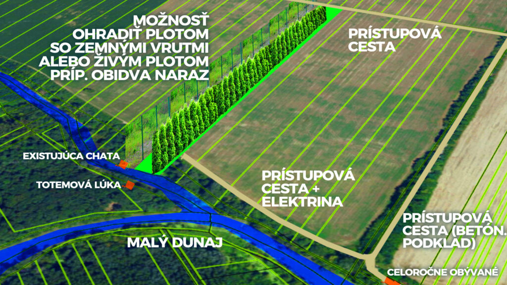 Pozemok Bernolákovo s elektrikou - pri Malom Dunaji, pri chate, parku, 1.4ha - Air BnB, mobilné domy, investícia - BIG obr.20