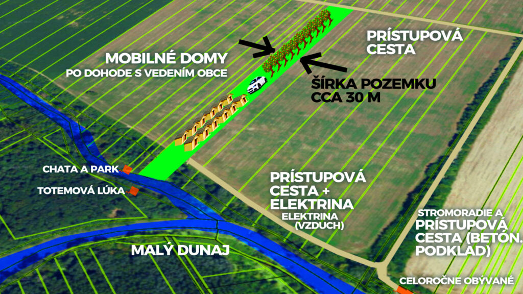 Pozemok Bernolákovo s elektrikou - pri Malom Dunaji, pri chate, parku, 1.4ha - Air BnB, mobilné domy, investícia - BIG obr.23