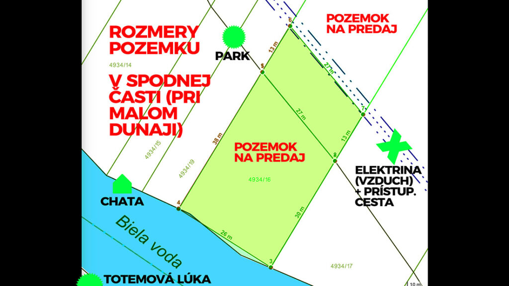 Pozemok Bernolákovo s elektrikou - pri Malom Dunaji, pri chate, parku, 1.4ha - Air BnB, mobilné domy, investícia - Obr.17